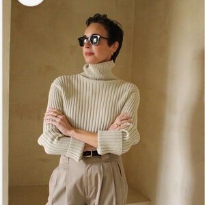 Na Nin Montana 100% Pima Cotton Turtleneck in Ecru